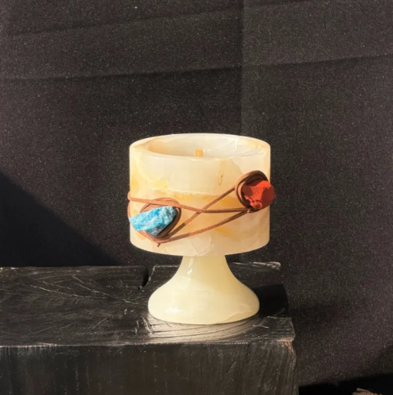 Vintage Collectible Marbles - Подсвечник-чаша в скандинавском стиле из янтарного