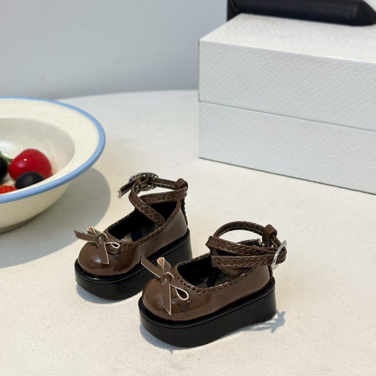 Vintage Collectible Shoes - Кофейно-коричневые туфли на платформе с бантом