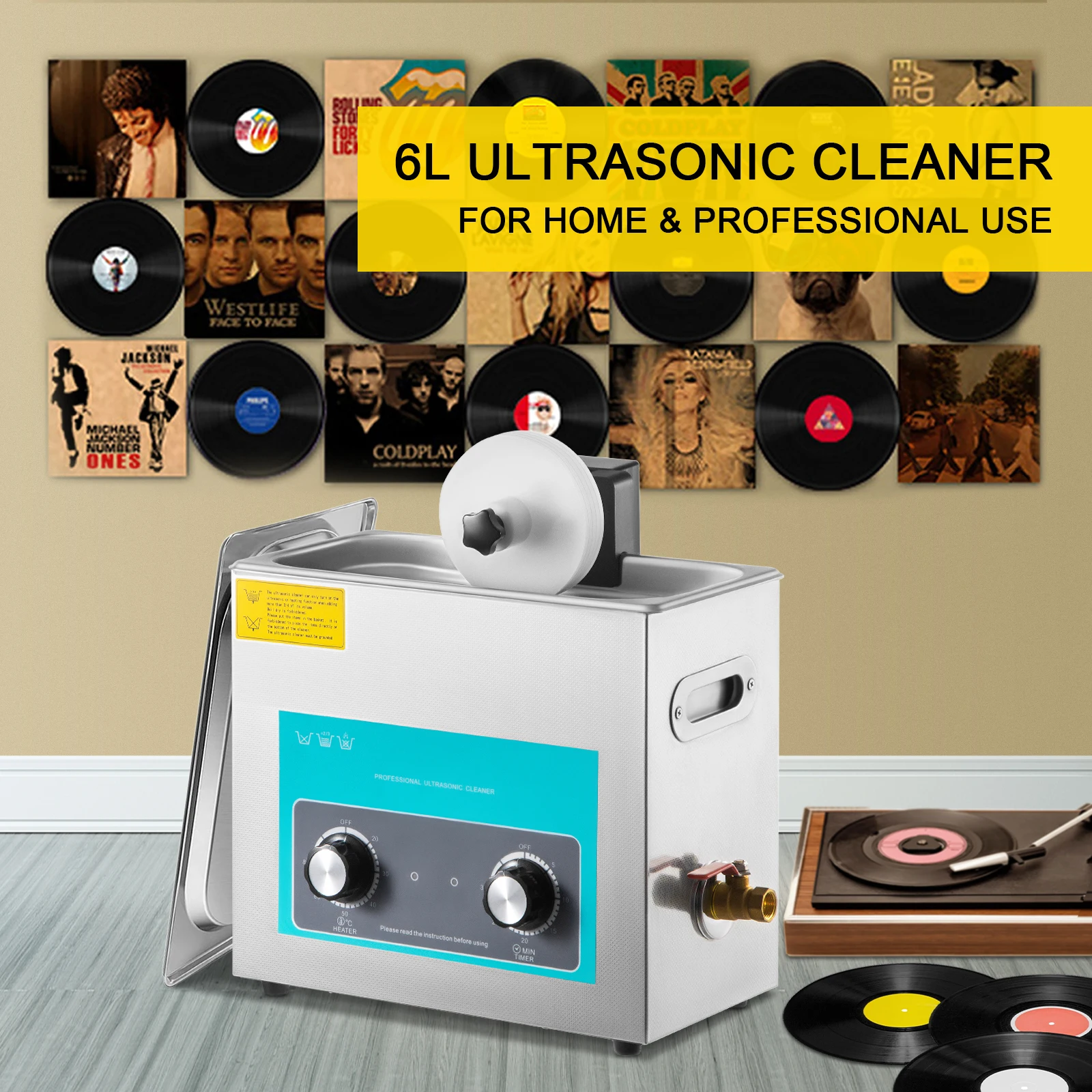 Vinyl Record Cleaner - SIHAO 6L Ультразвуковой очиститель виниловых пластинок
