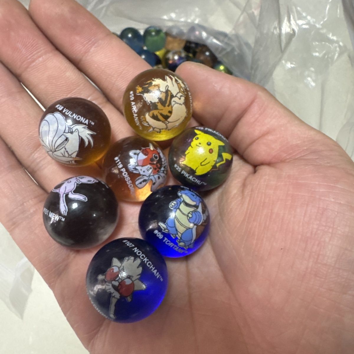 Vintage Collectible Marbles - Официальная продукция Pokemon (россыпью), американские шарики-марблс