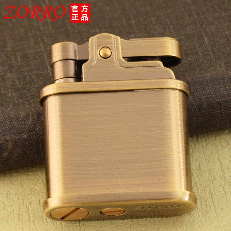Vintage Collectible Lighters - Зажигалка ZORRO 582 из матовой латуни,